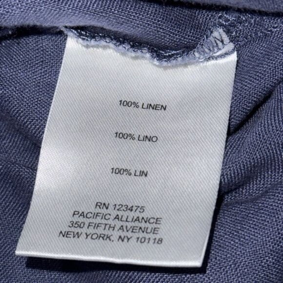 Ellen Tracy Linen Cropped Pants M Elastic Waistband - Picture 4 of 10